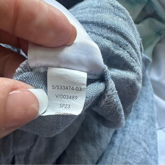 Athleta 6 Retreat Wide Leg Linen Pant in Chambray Blue - Picture 8 of 10